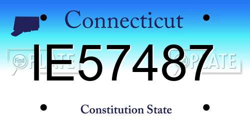 IE57487 Connecticut License Plate