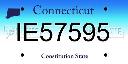 IE57595 Connecticut License Plate