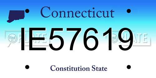 IE57619 Connecticut License Plate