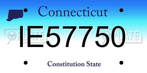 IE57750 Connecticut License Plate
