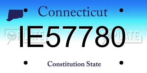 IE57780 Connecticut License Plate