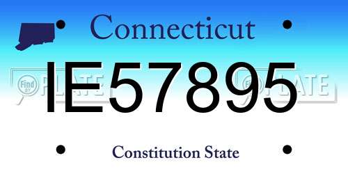 IE57895 Connecticut License Plate