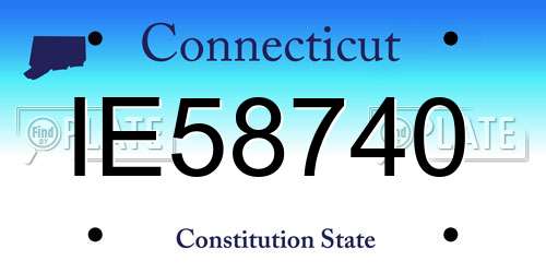 IE58740 Connecticut License Plate