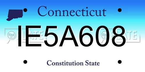 IE5A608 Connecticut License Plate