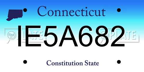 IE5A682 Connecticut License Plate