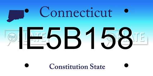 IE5B158 Connecticut License Plate