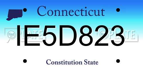 IE5D823 Connecticut License Plate