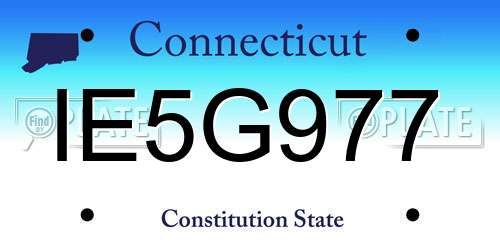IE5G977 Connecticut License Plate