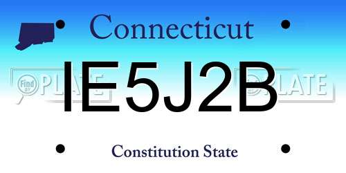 IE5J2B Connecticut License Plate