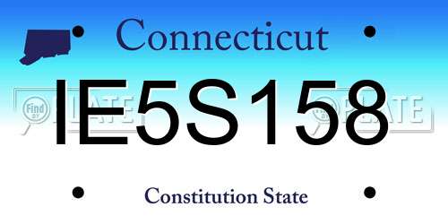 IE5S158 Connecticut License Plate