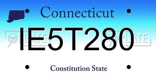 IE5T280 Connecticut License Plate