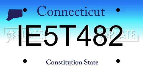 IE5T482 Connecticut License Plate
