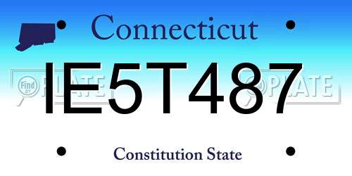 IE5T487 Connecticut License Plate