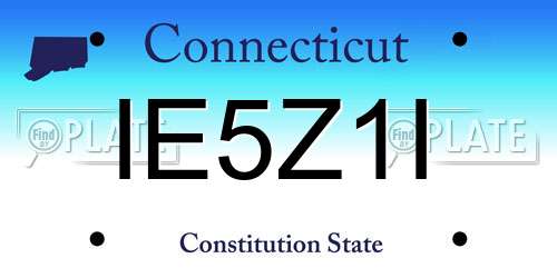 IE5Z1I Connecticut License Plate