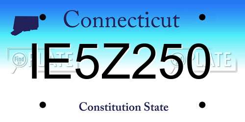 IE5Z250 Connecticut License Plate
