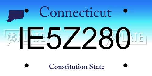 IE5Z280 Connecticut License Plate