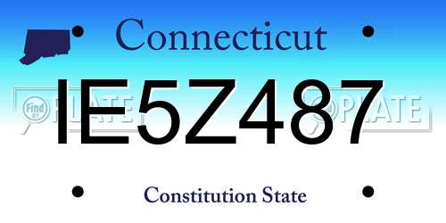 IE5Z487 Connecticut License Plate
