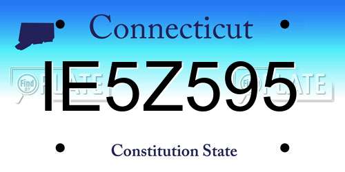 IE5Z595 Connecticut License Plate