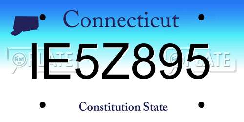 IE5Z895 Connecticut License Plate