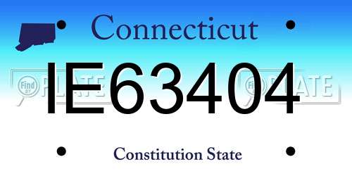 IE63404 Connecticut License Plate
