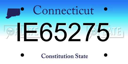 IE65275 Connecticut License Plate