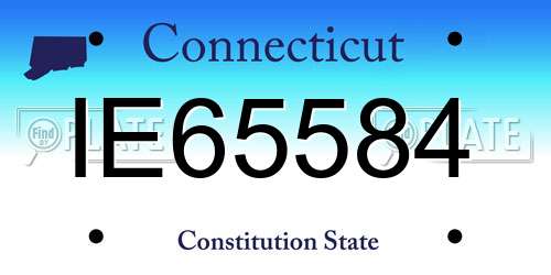 IE65584 Connecticut License Plate