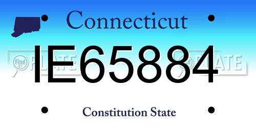 IE65884 Connecticut License Plate
