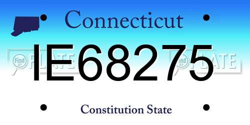 IE68275 Connecticut License Plate