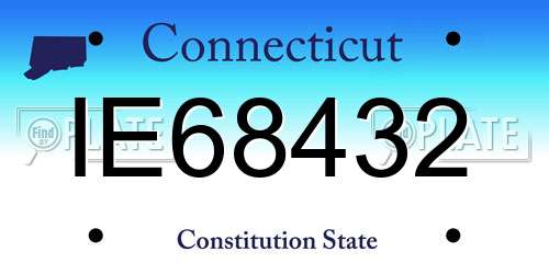 IE68432 Connecticut License Plate
