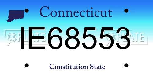 IE68553 Connecticut License Plate