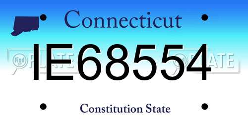 IE68554 Connecticut License Plate