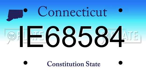 IE68584 Connecticut License Plate