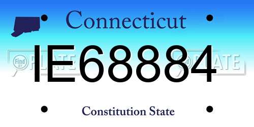 IE68884 Connecticut License Plate