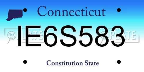 IE6S583 Connecticut License Plate