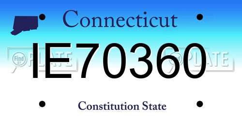 IE70360 Connecticut License Plate