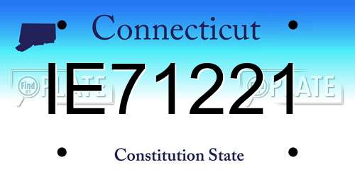 IE71221 Connecticut License Plate