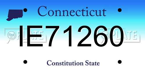 IE71260 Connecticut License Plate