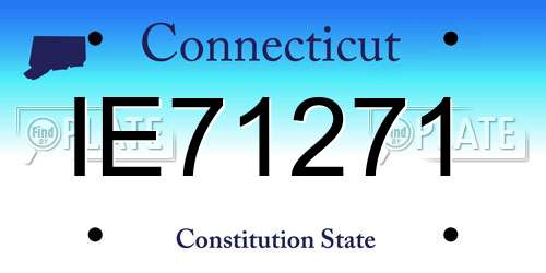 IE71271 Connecticut License Plate