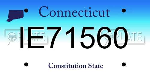 IE71560 Connecticut License Plate