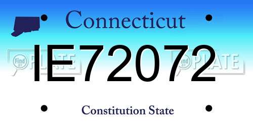IE72072 Connecticut License Plate