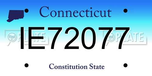 IE72077 Connecticut License Plate