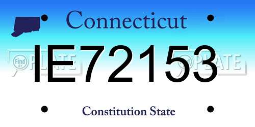 IE72153 Connecticut License Plate