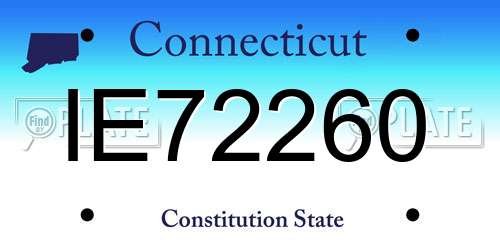 IE72260 Connecticut License Plate