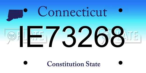IE73268 Connecticut License Plate