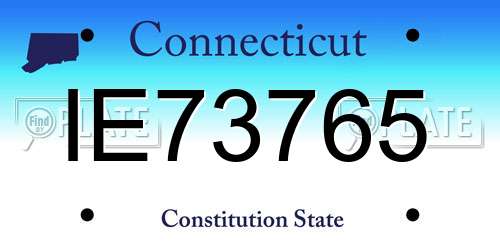 IE73765 Connecticut License Plate