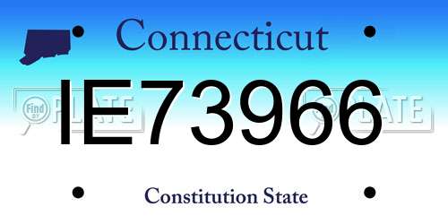 IE73966 Connecticut License Plate