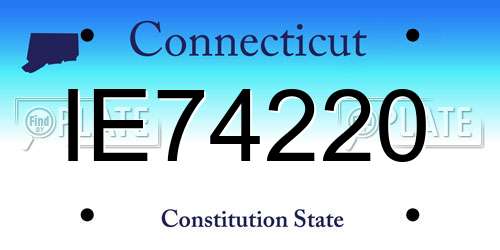 IE74220 Connecticut License Plate