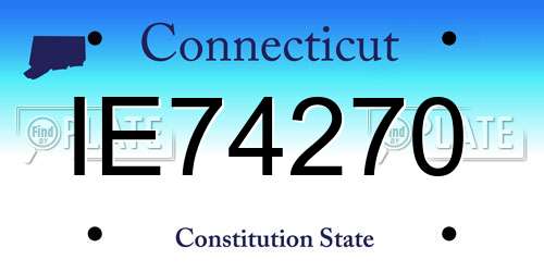 IE74270 Connecticut License Plate