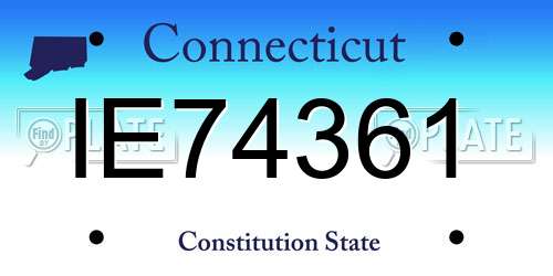 IE74361 Connecticut License Plate