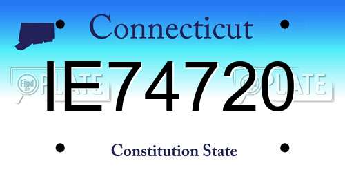 IE74720 Connecticut License Plate